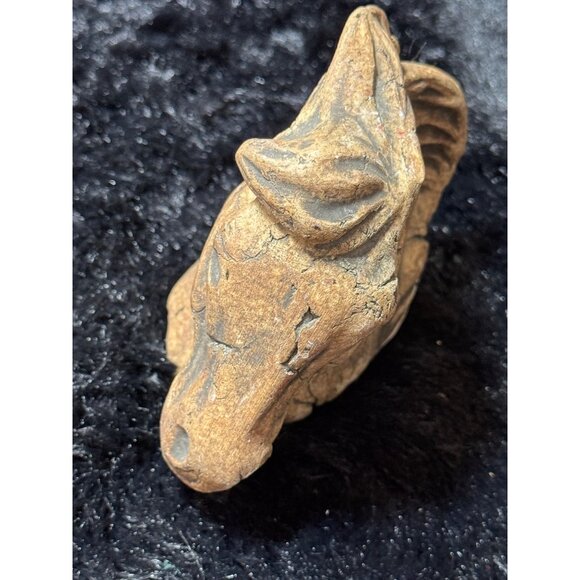 Vintage Stan Langtwait Horse Head Figurine Sculpture Stone Mt St Helens Ash - Picture 2 of 6